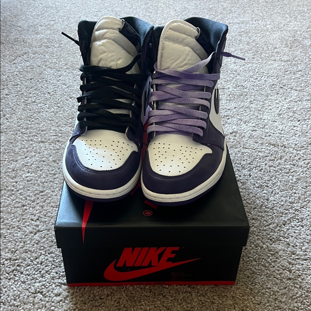 Air Jordan 1 retro high og purple black and white mens size 11.5